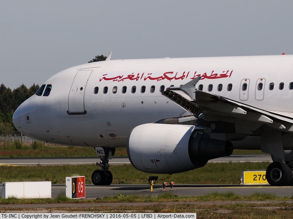 TS-INC, 2002 Airbus A320-214 C/N 1744, Royal Air Maroc 764 to Marrakech departure runway 05.