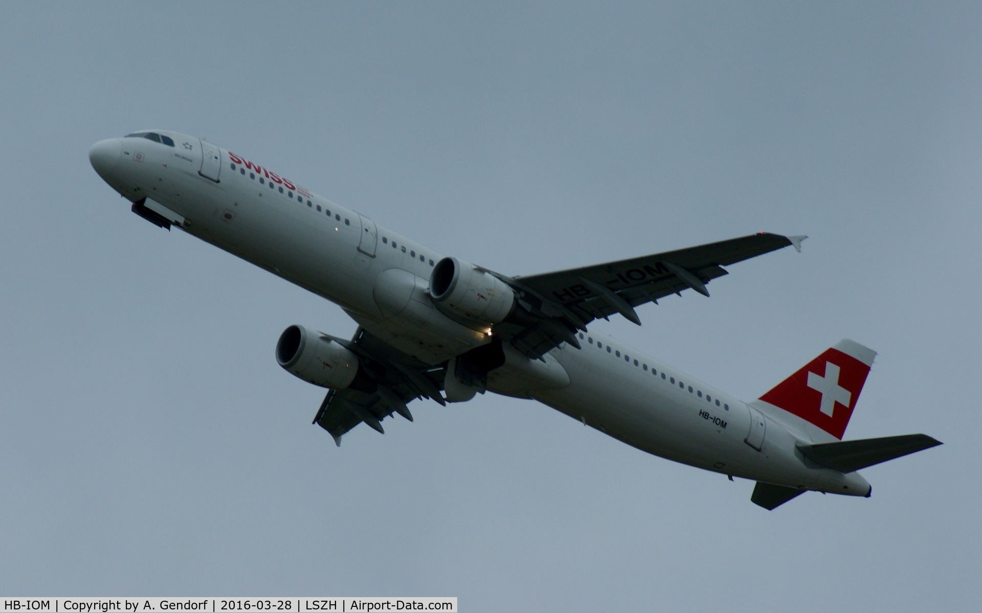 HB-IOM, 2010 Airbus A321-212 C/N 4534, Swiss, is here departing at Zürich-Kloten(LSZH)