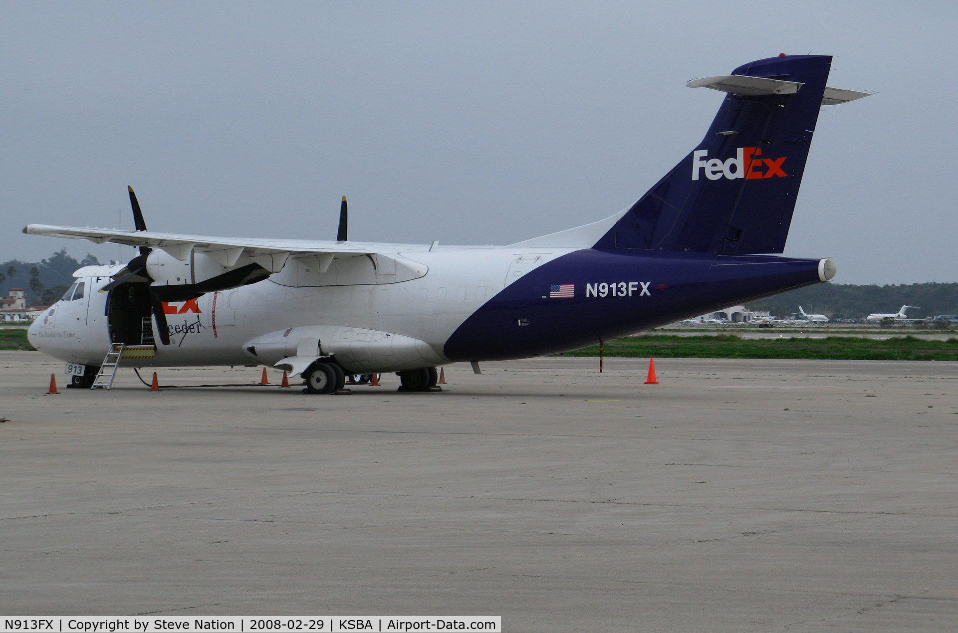 N913FX, 1991 ATR 42-300 C/N 250, FedEx Feeder 1991 ATR 42-300 freighter @ Santa Barbara Municipal Airport, CA 