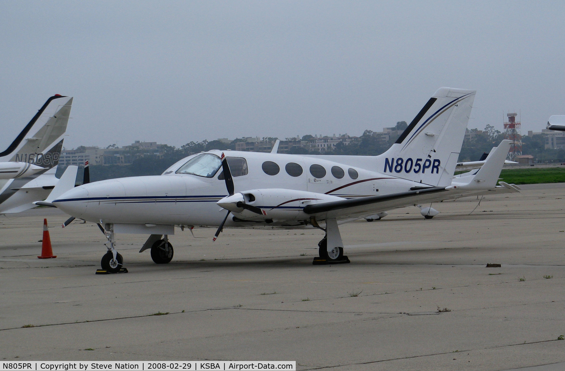 N805PR, 1985 Cessna 414A Chancellor C/N 414A1206, 1985 Cessna 414A with winglets visiting @ Santa Barbara Municipal Airport, CA