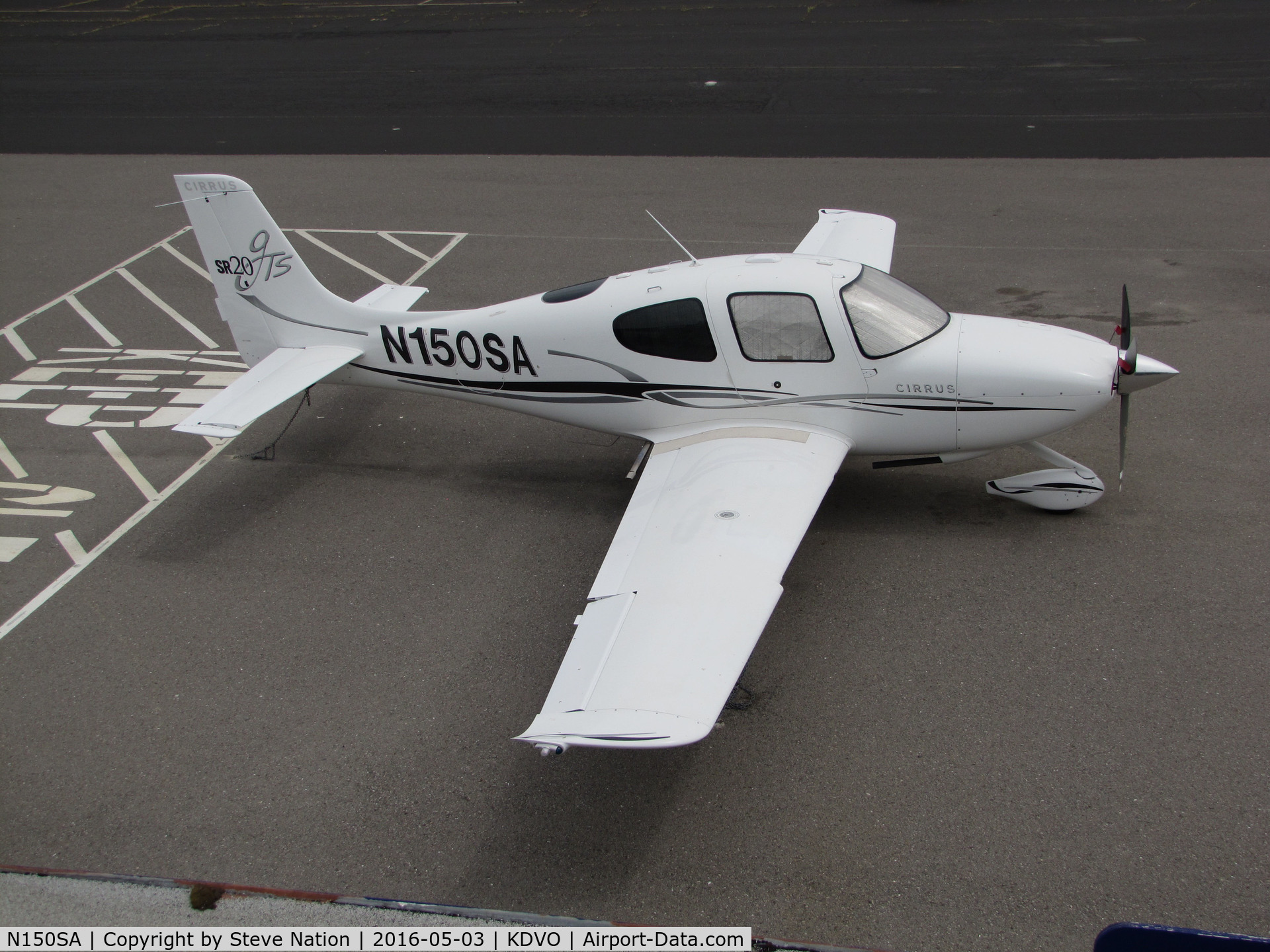 N150SA, 2007 Cirrus SR20 GTS C/N 1863, Feehan Aviation (Sausalito, CA) 2007 Cirrus SR20 from observation deck @ Gnoss Field, Novato, CA