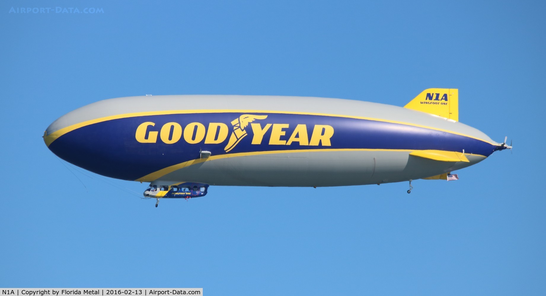 N1A, 2014 Zeppelin LZ N07-101 C/N 006, Goodyear Air Ship in flight over Ponce Inlet near New Smyrna Beach