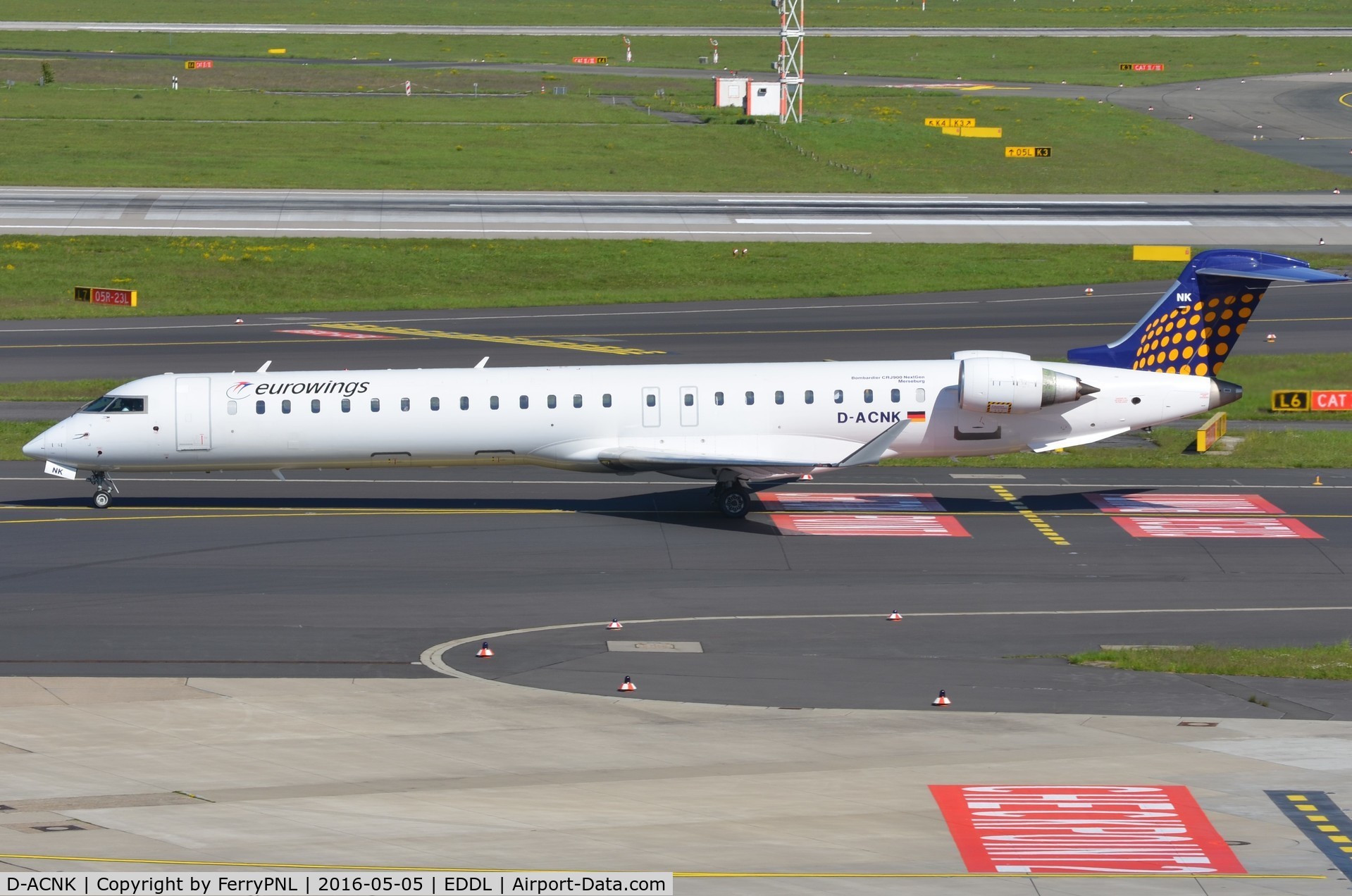 D-ACNK, 2010 Bombardier CRJ-900LR (CL-600-2D24) C/N 15251, Eurowings CL900 taxiing past.