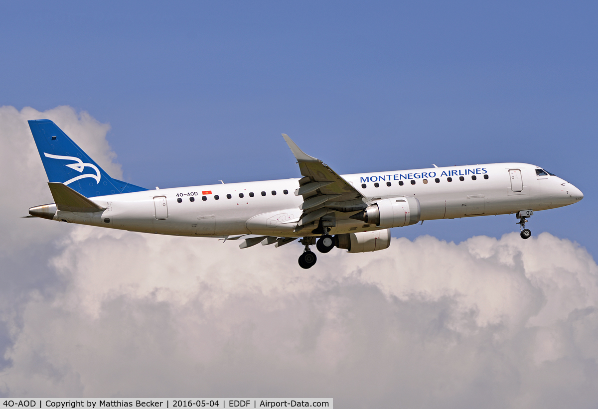 4O-AOD, 2014 Embraer 190LR (ERJ-190-100LR) C/N 19000665, 4O-AOD