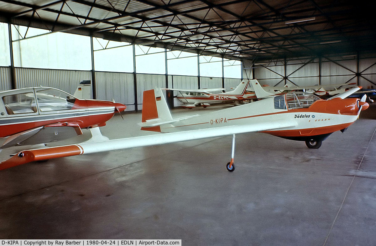 D-KIPA, 1975 Scheibe SF-25C Falke 1700 C/N 44111, Scheibe SF-25C Falke 1700 [44111] Dusseldorf-Monchengladbach~D 24/04/1980. From a slide.