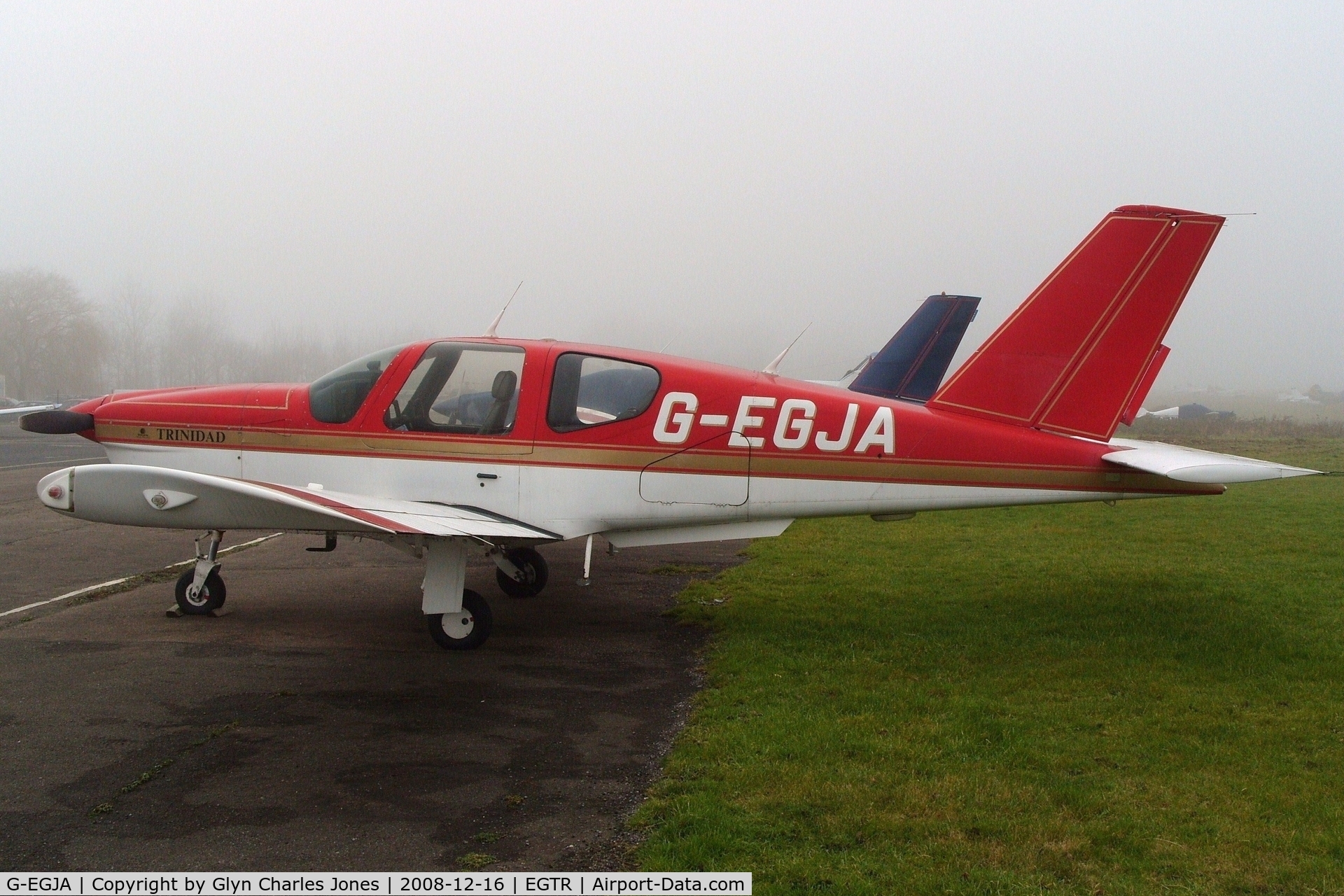 G-EGJA, 1990 Socata TB-20 Trinidad C/N 1101, Taken on a quiet cold and foggy day. With thanks to Elstree control tower who granted me authority to take photographs on the aerodrome. Previously N2807D.