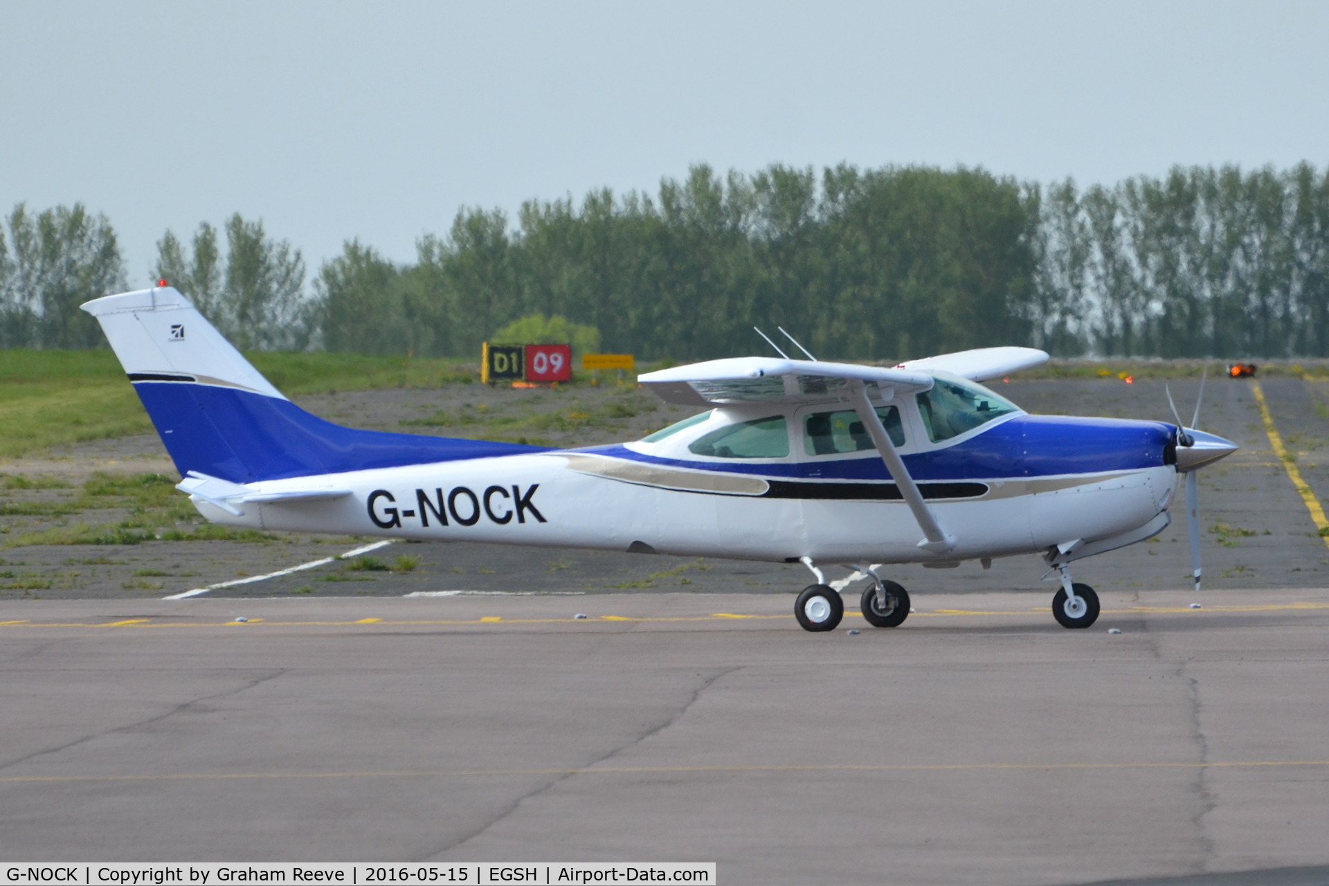 G-NOCK, 1979 Reims FR182 Skylane RG C/N 0036, About to depart from Norwich.
