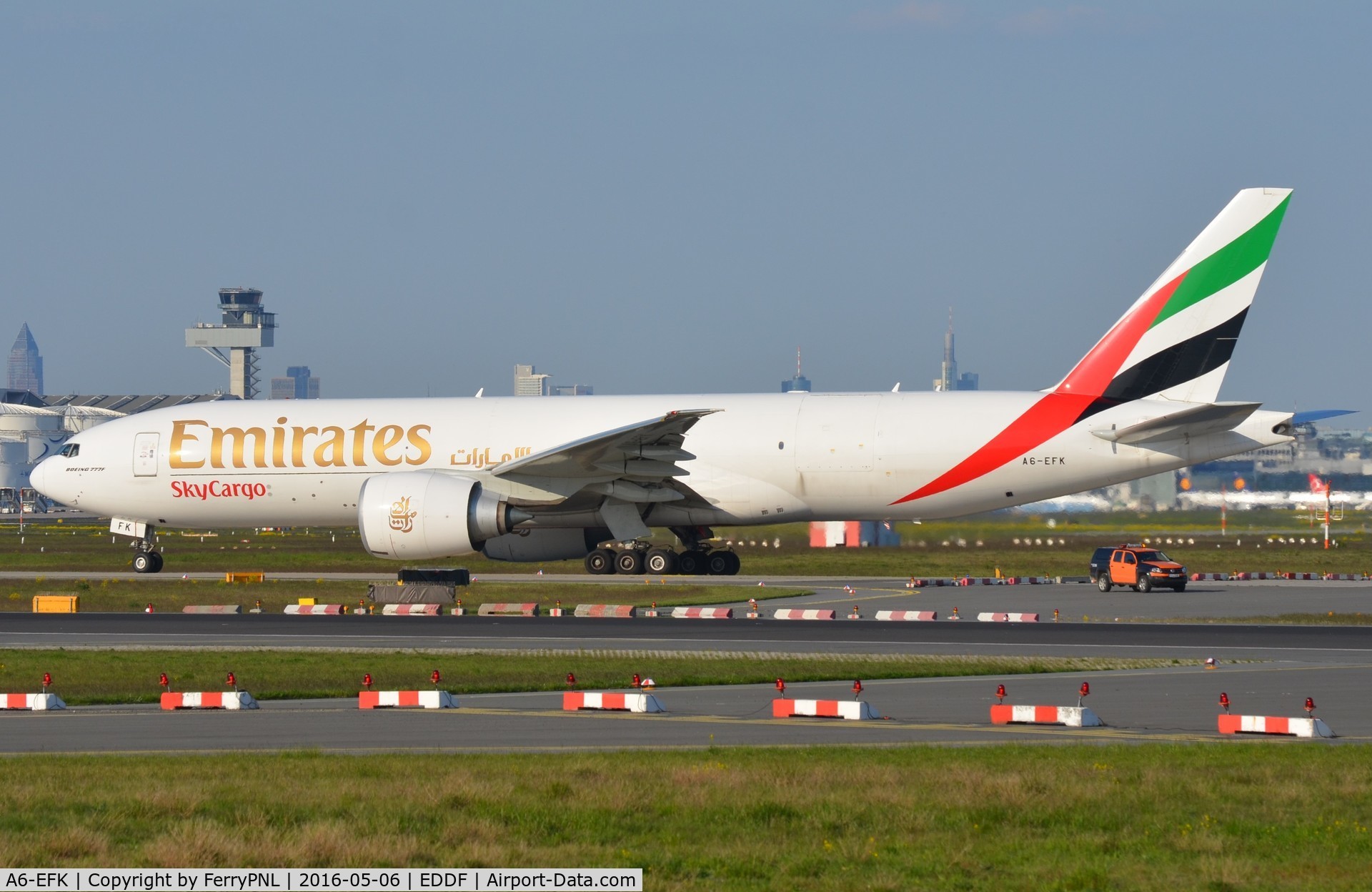 A6-EFK, 2013 Boeing 777-F1H C/N 35611, Emirates B772F taxiing for departure.