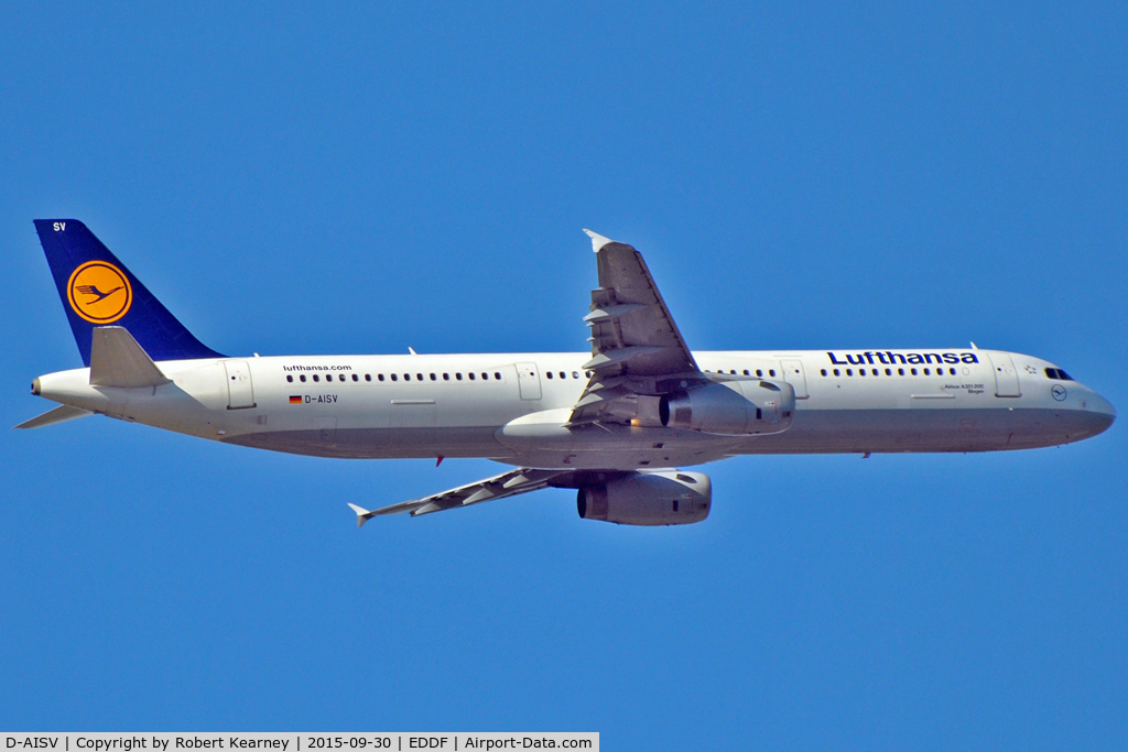 D-AISV, 2009 Airbus A321-231 C/N 4050, Climbing out of EDDF