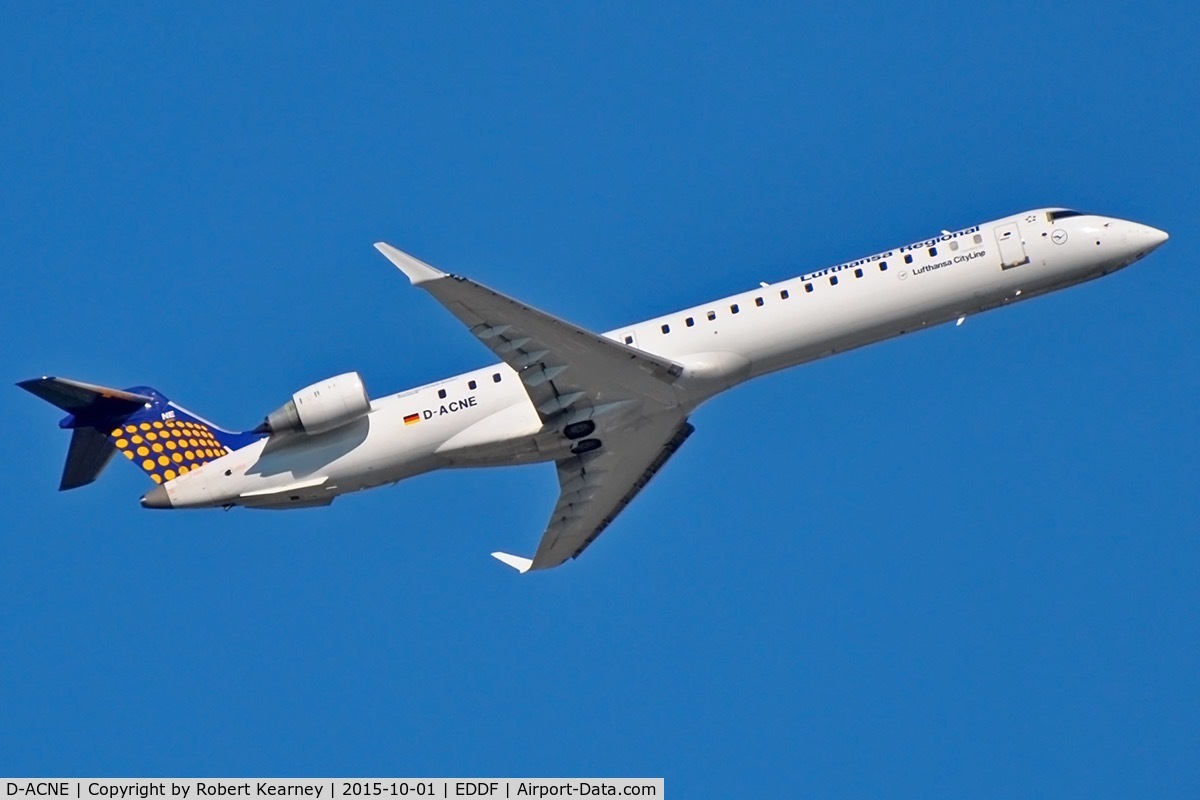 D-ACNE, 2009 Bombardier CRJ-900ER (CL-600-2D24) C/N 15241, Climbing out of EDDF