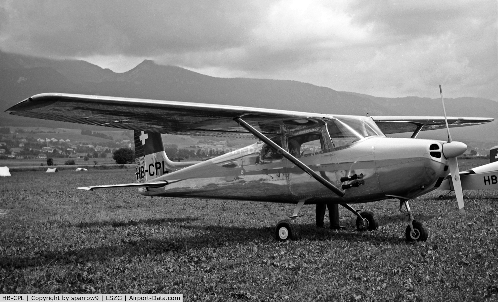 HB-CPL, 1956 Cessna 172 C/N 29046, In original paint-scheme, at Grenchen between 1958 and 1961