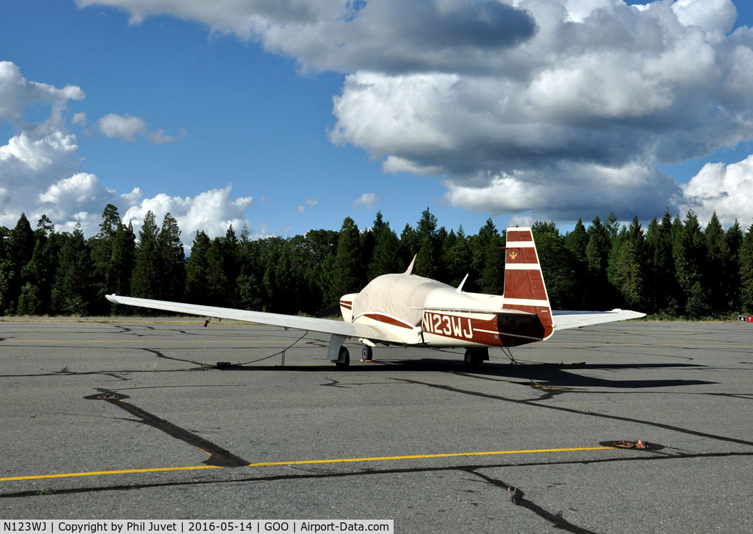 N123WJ, Mooney M20J 201 C/N 24-1620, Parked at Nevada County Airport, Grass Valley, CA.