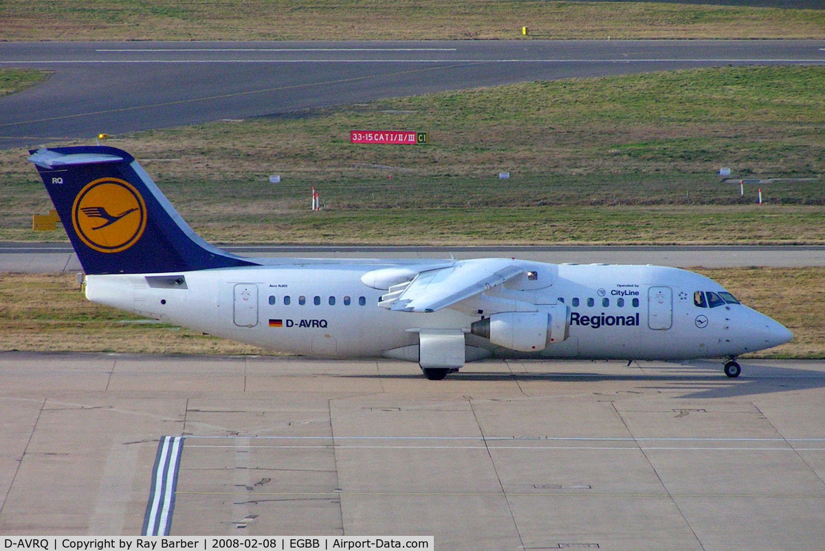 D-AVRQ, 1997 British Aerospace Avro 146-RJ85 C/N E.2304, BAe 146-RJ85 [E2304] (Lufthansa Regional/ Cityline) Birmingham Int'l~G 08/02/2008