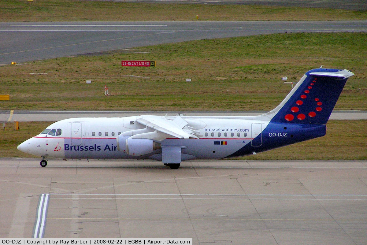 OO-DJZ, 1997 British Aerospace Avro 146-RJ85 C/N E.2305, BAe 146-RJ85 [E2305] (Brussels Airlines) Birmingham Int'l~G 22/02/2008