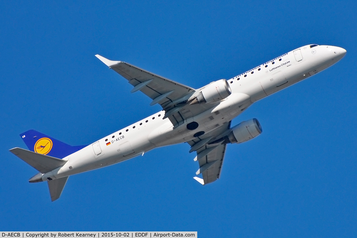 D-AECB, 2009 Embraer 190LR (ERJ-190-100LR) C/N 19000332, Climbing out of EDDF