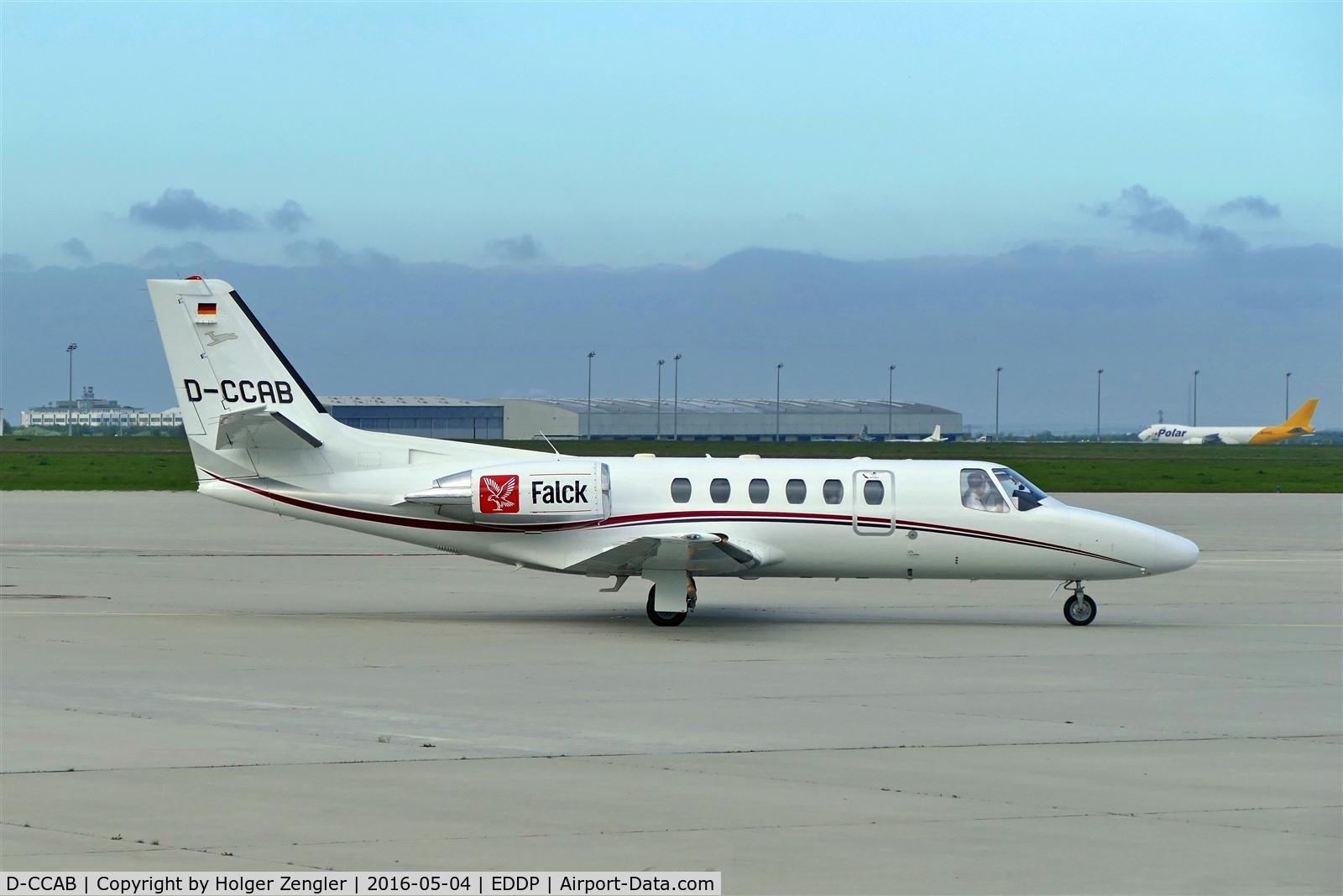 D-CCAB, 1997 Cessna 550 Citation Bravo C/N 550-0827, Medic aircraft on apron 1 east...