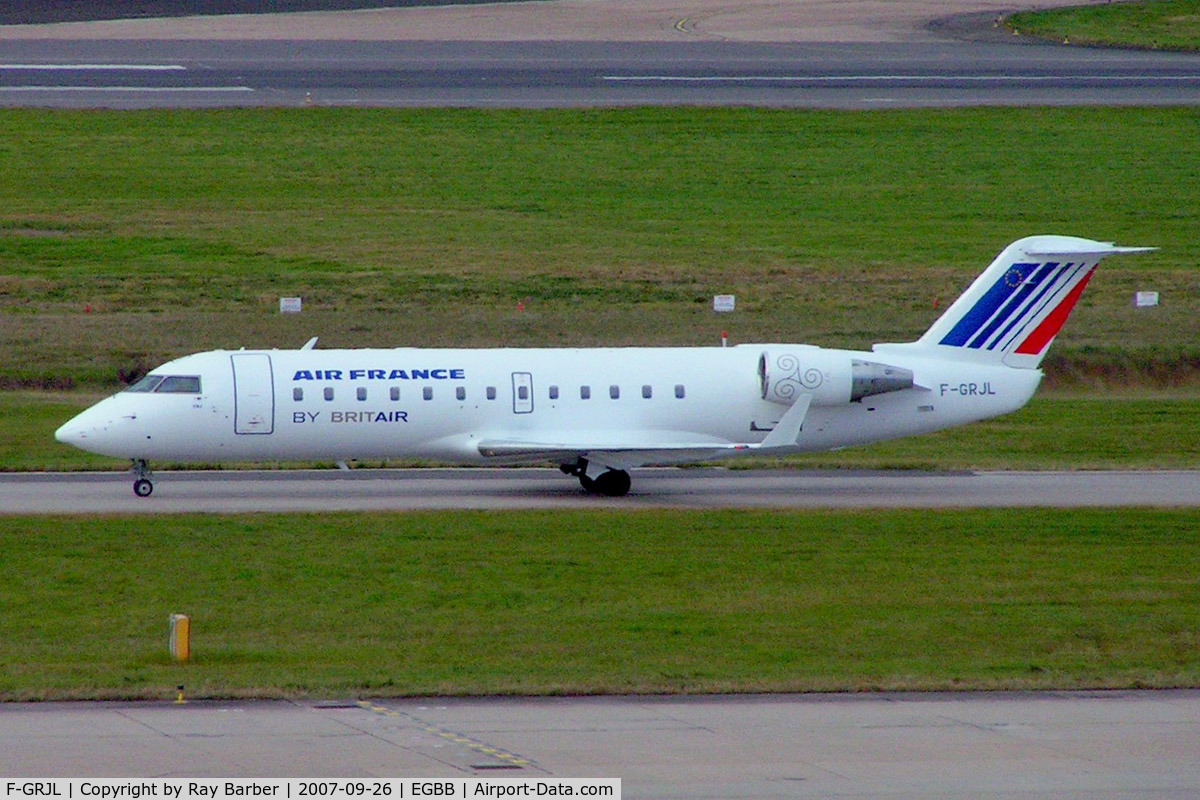 F-GRJL, 1998 Canadair CRJ-100ER (CL-600-2B19) C/N 7221, Canadair CRJ-100ER [7221] (Air France/Brit Air) Birmingham Int'l~G 26/09/2007