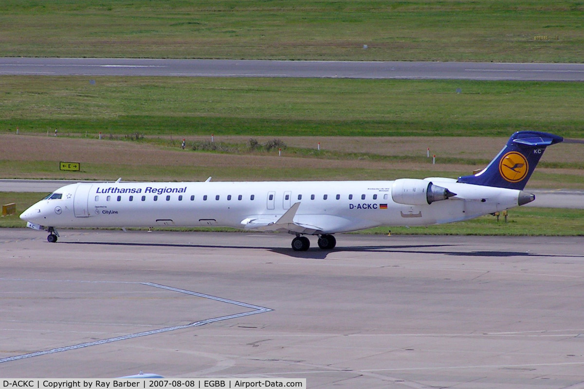 D-ACKC, 2006 Bombardier CRJ-900LR (CL-600-2D24) C/N 15078, Canadair CRJ-900 [15078] (Lufthansa Regional/ Cityline) Birmingham Int'l~G 08/08/2007
