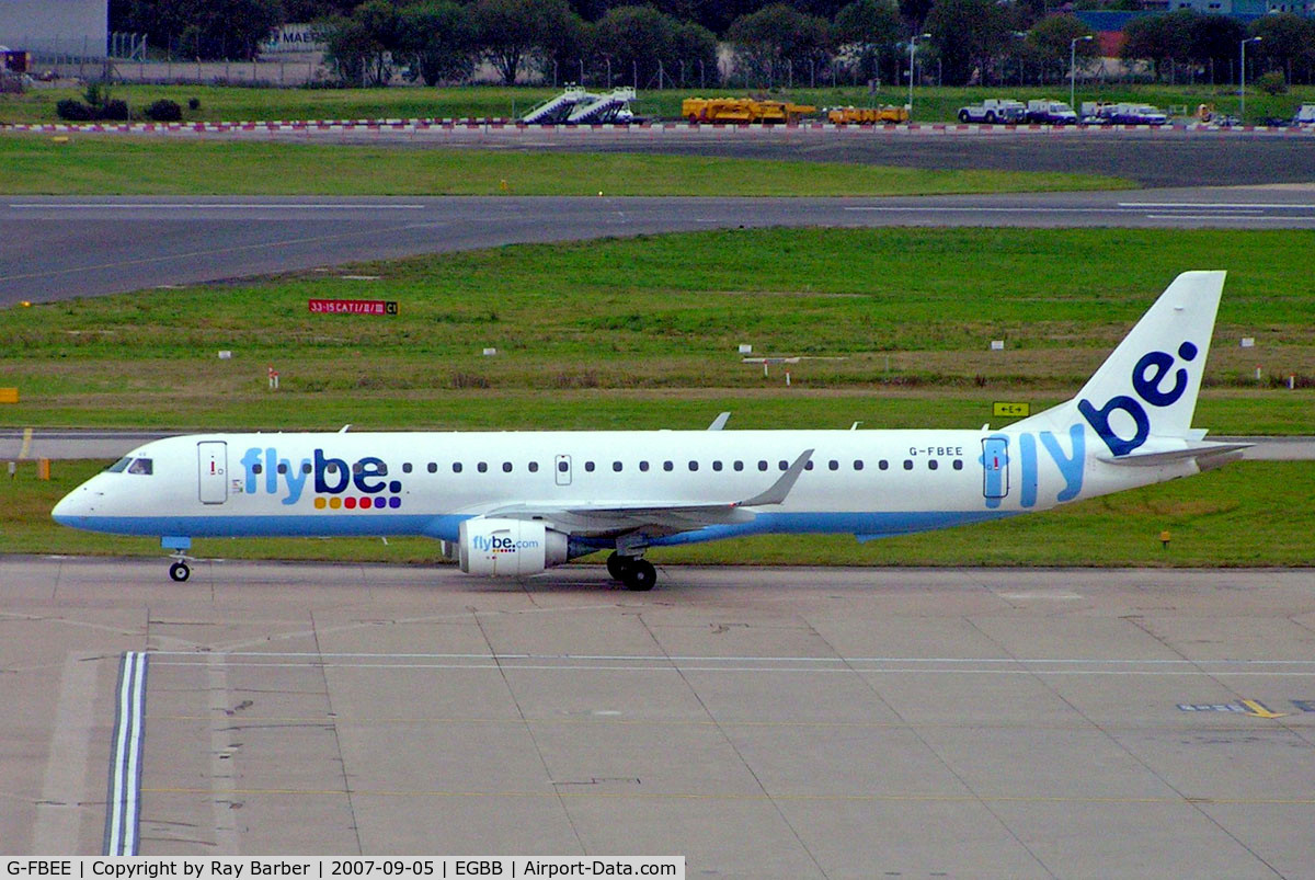 G-FBEE, 2007 Embraer 195LR (ERJ-190-200LR) C/N 19000093, Embraer Emb-195-200LR [19000093] (Flybe) Birmingham Int'l~G 05/09/2007
