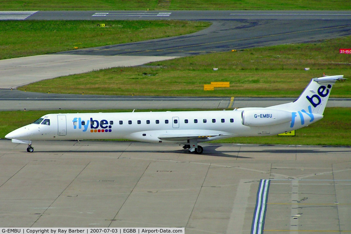 G-EMBU, 2001 Embraer EMB-145EU (ERJ-145EU) C/N 145458, Embraer ERJ-145EU [145458] (Flybe) Birmingham Int'l~G 03/07/2007