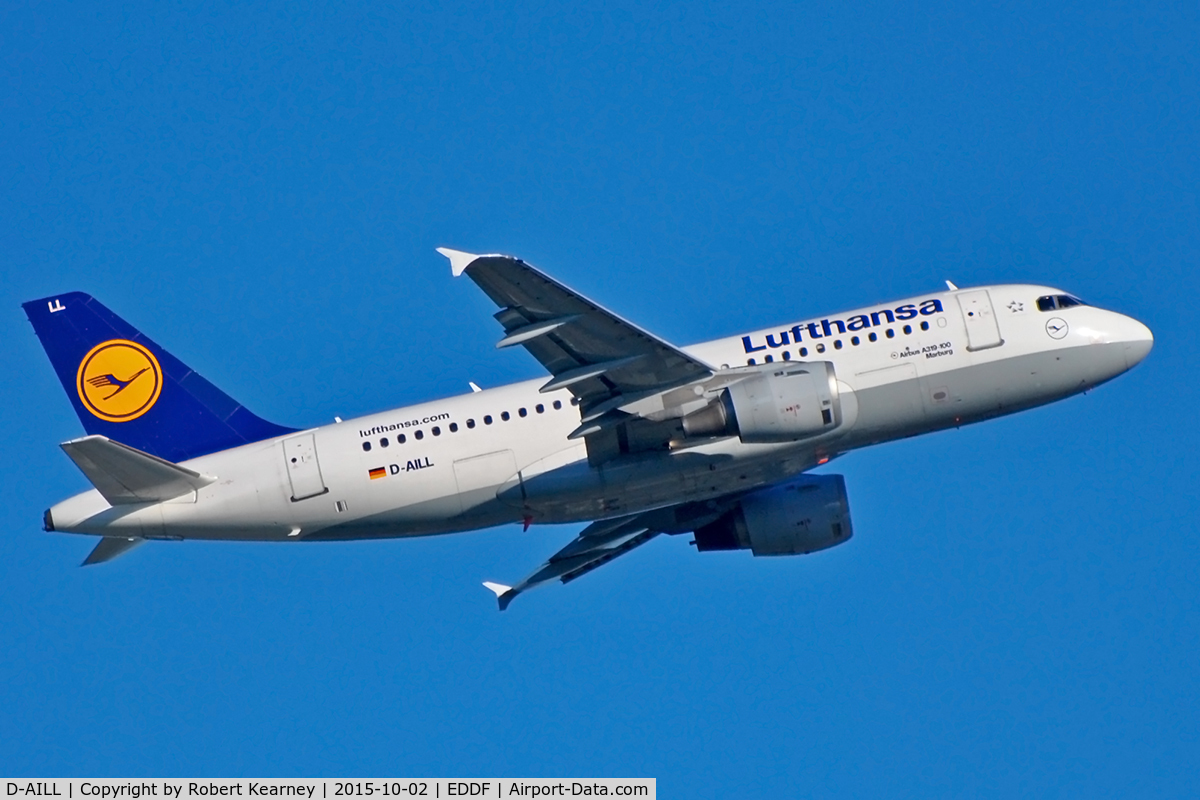 D-AILL, 1997 Airbus A319-114 C/N 689, Climbing out of EDDF