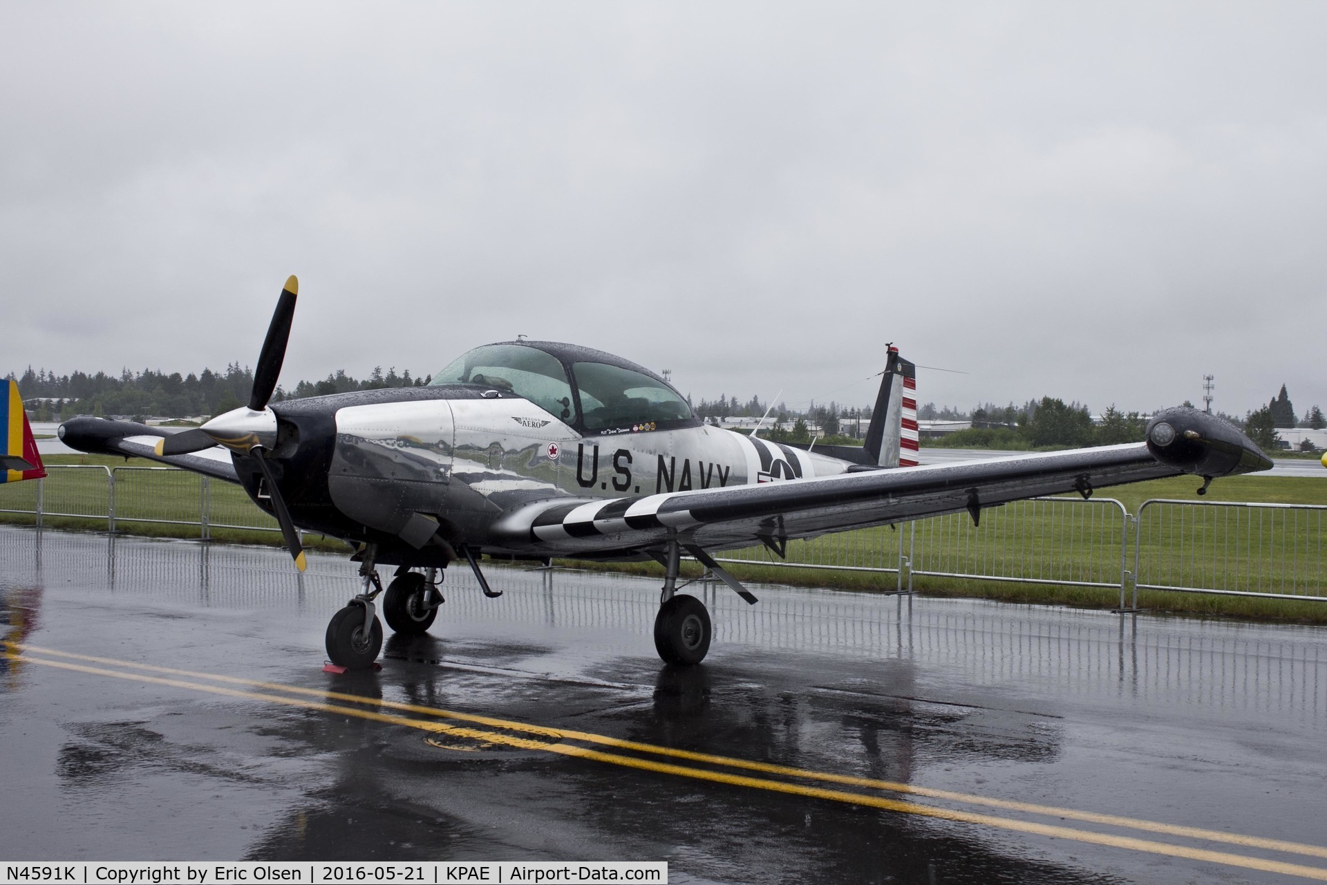 N4591K, 1948 Ryan Navion A C/N NAV-4-1591, 1948 Navion waiting for the rain to lift before being taken up for a flight during the 2016 Paine Field General Aviation Day.