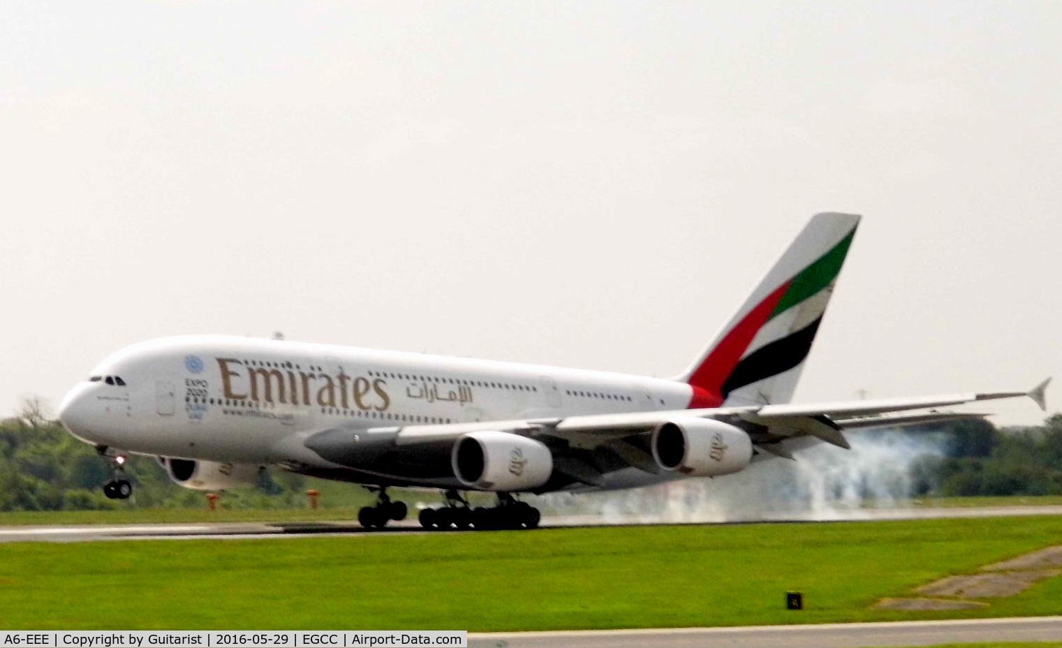 A6-EEE, 2012 Airbus A380-861 C/N 112, At Manchester