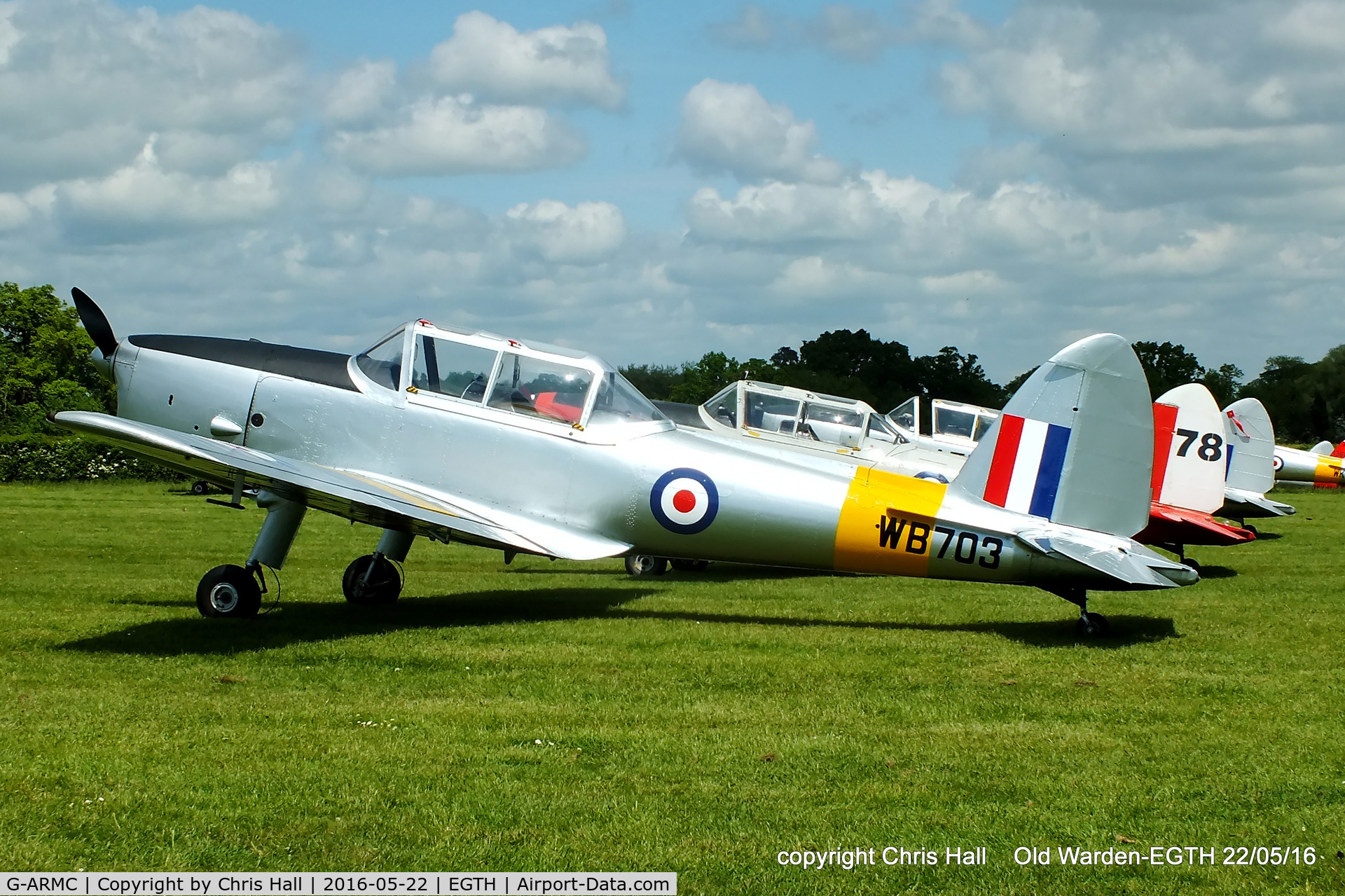 G-ARMC, 1950 De Havilland DHC-1 Chipmunk 22A C/N C1/0151, 70th Anniversary of the first flight of the de Havilland Chipmunk  Fly-In at Old Warden