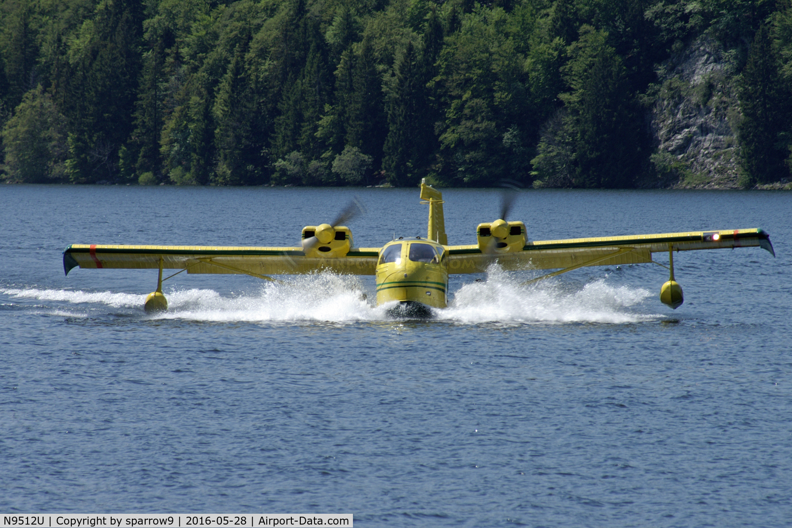 N9512U, 1976 STOL Aircraft UC-1 Twin Bee C/N 018, Former HB-LSK, again with its former registration since 2016-04-21, coming back from a flight to L'Abbaye on the Lac de Joux in the Swiss Jura