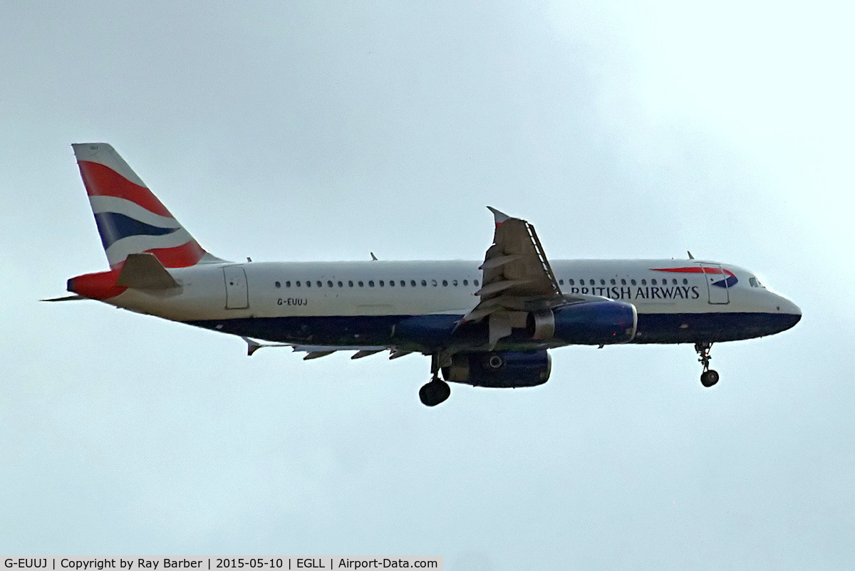 G-EUUJ, 2002 Airbus A320-232 C/N 1883, Airbus A320-232 [1883] (British Airways) Home~G 10/05/2015. On approach 27L.