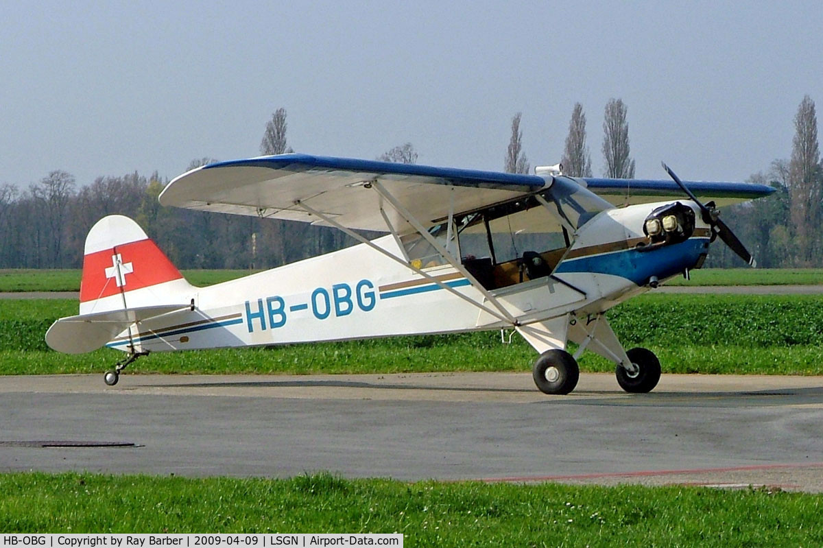 HB-OBG, 1945 Piper L-4J Grasshopper (J3C-65D) C/N 13231, Piper L-4J Grasshopper [13231] Neuchatel/Colombier~HB 09/04/2009