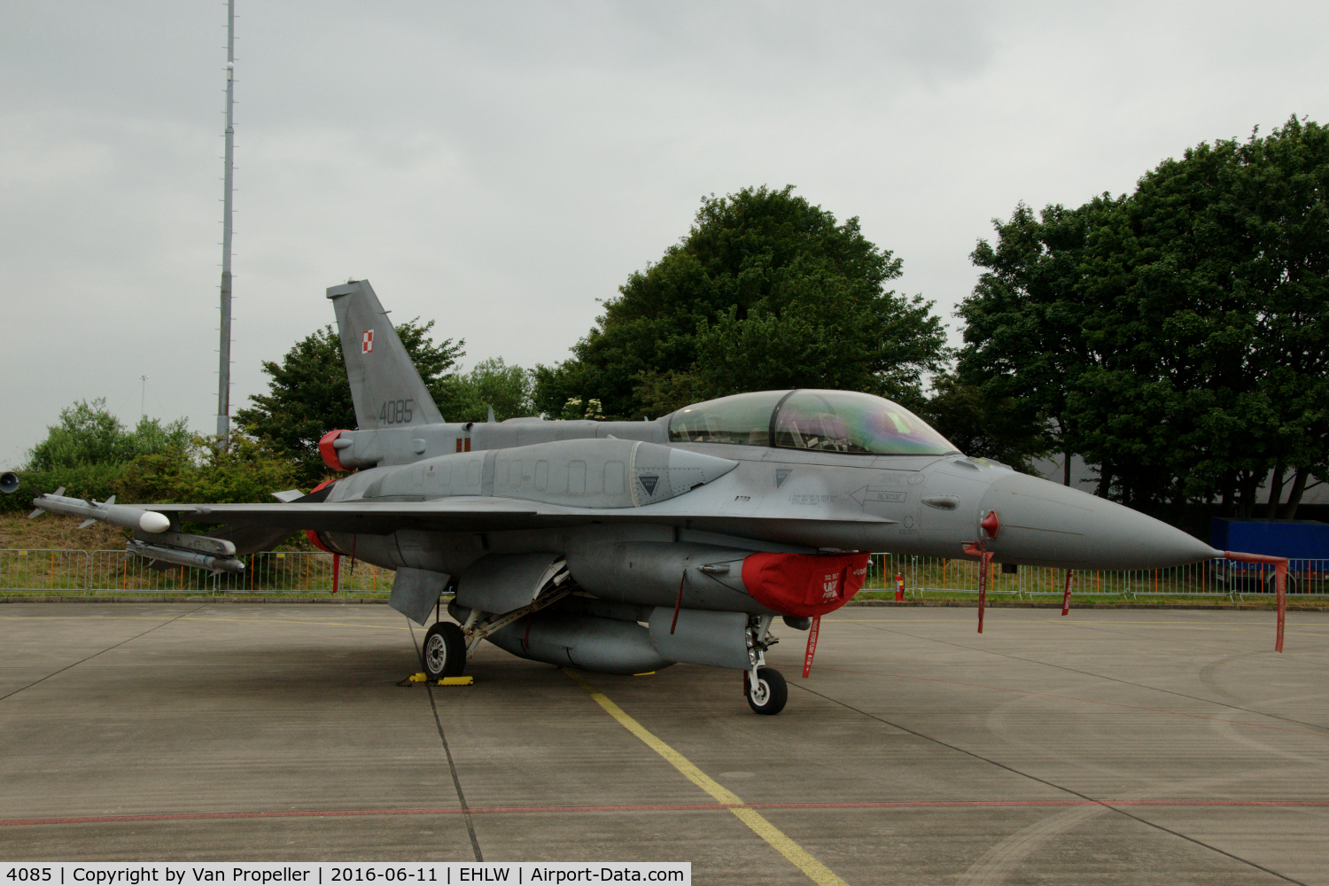 4085, Lockheed Martin F-16D Fighting Falcon C/N JD-10, General Dynamics F-16D-52CF of the Polish Air Force at the 2016 open days of the Royal Netherlands Air Force at Leeuwarden Air Base