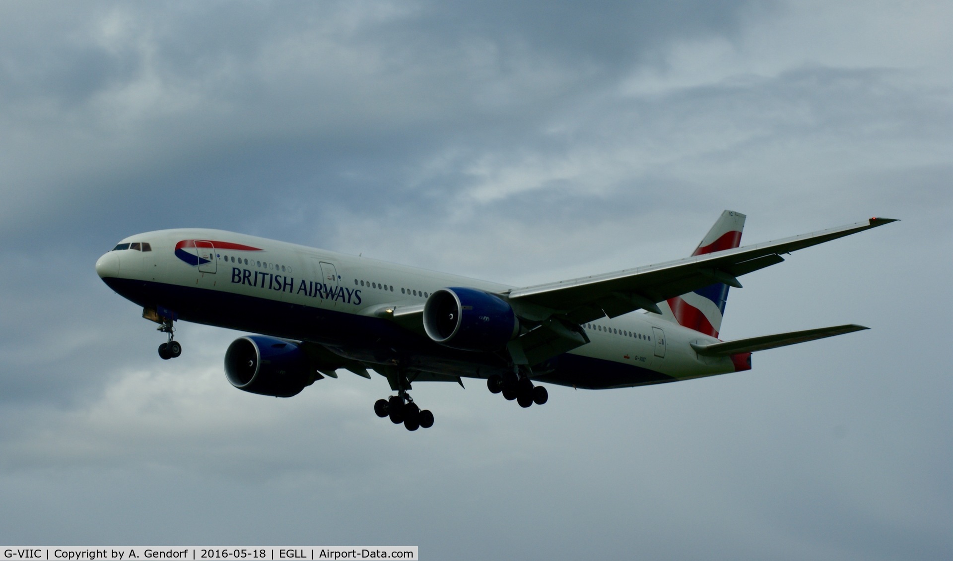 G-VIIC, 1997 Boeing 777-236 C/N 27485, British Airways, is here landing at London Heathrow(EGLL)