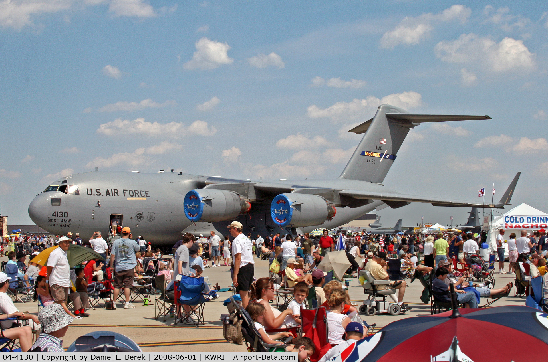 04-4130, 2004 Boeing C-17A Globemaster III C/N P-130, A C-117 basks among the admiring crowds at a McGuire AFB open house in 2008.