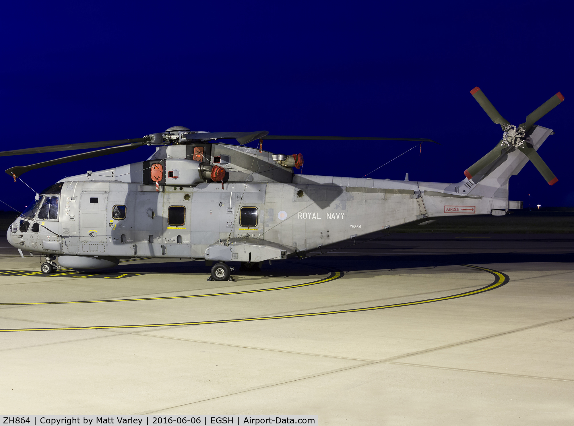 ZH864, AgustaWestland EH-101 Merlin HM.2 C/N 50179/RN44/MCSP14, Sat on the SaxonAir ramp...