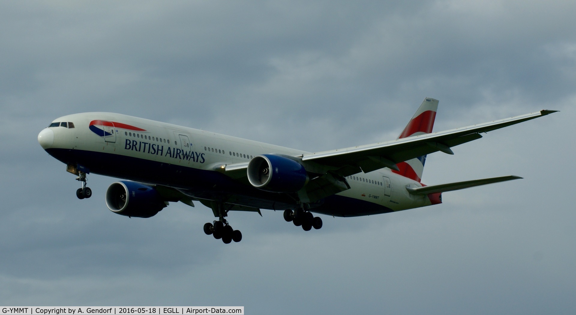 G-YMMT, 2009 Boeing 777-236/ER C/N 36518, British Airways, is here on finals RWY 27L at London Heathrow(EGLL)