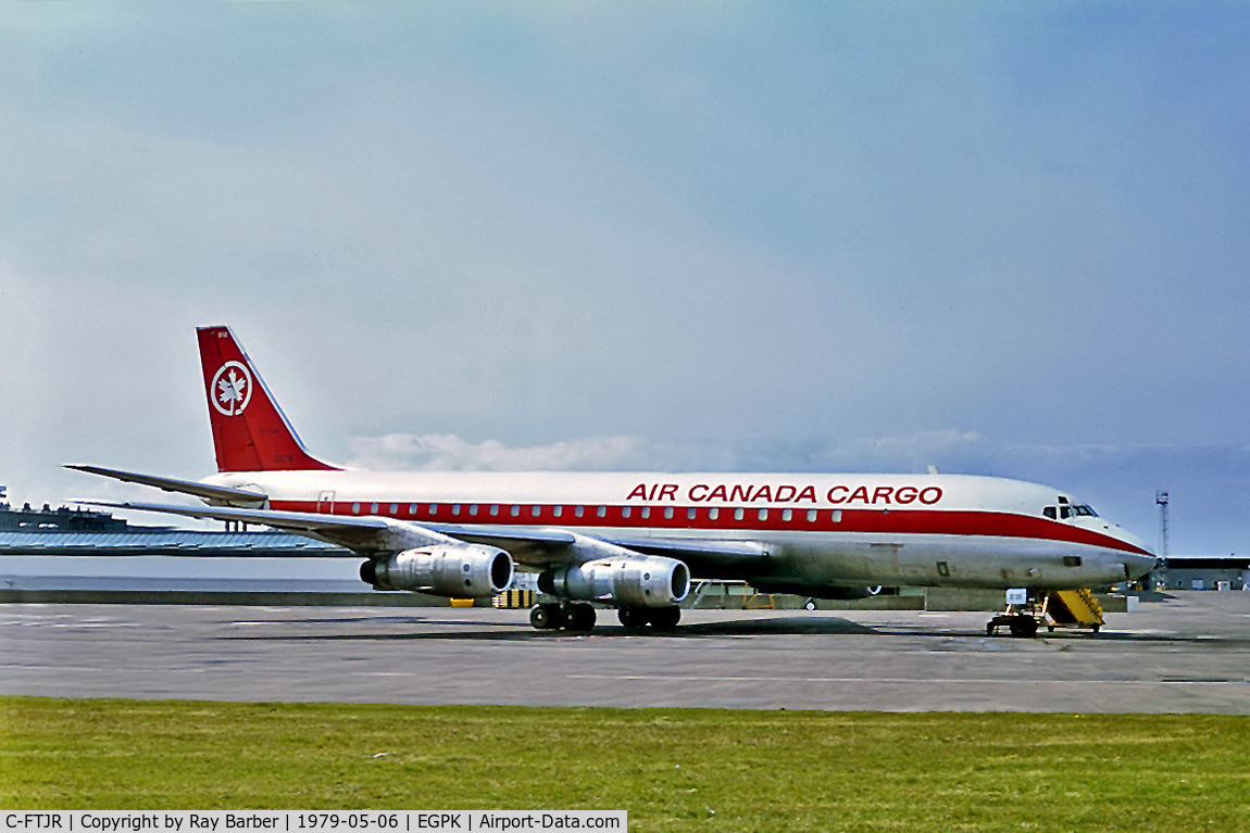 C-FTJR, 1966 Douglas DC-8-54F C/N 45860, Douglas DC-8-54F [45860] (Air Canada Cargo) Glasgow-Prestwick~G 06/05/1979. From a slide.