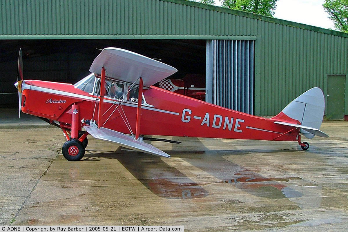 G-ADNE, 1936 De Havilland DH.87B Hornet Moth C/N 8089, De Havilland DH.87B Hornet Moth [8089] Oaksey Park~G 21/05/2005