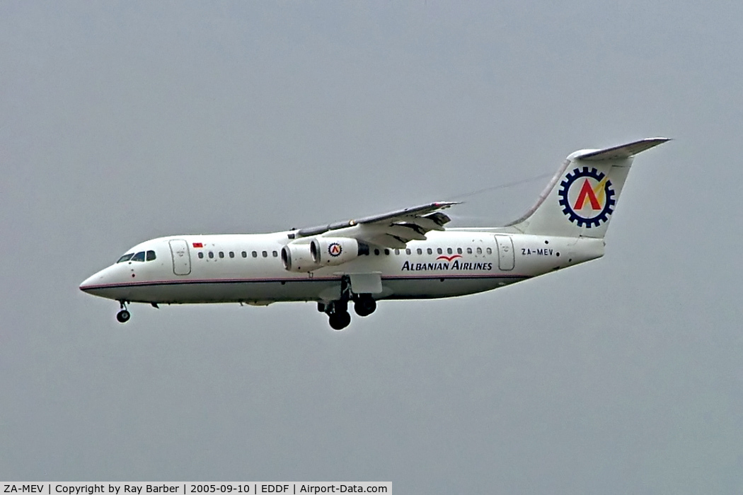 ZA-MEV, 1991 British Aerospace BAe.146-300 C/N E3197, BAe 146-300 [E3197] (Albanian Airlines) Frankfurt~D 10/09/2005