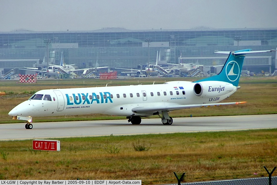 LX-LGW, 1999 Embraer EMB-145LU (ERJ-145LU) C/N 145135, Embraer ERJ-145LU [145135] (Luxair) Frankfurt~D 10/09/2005