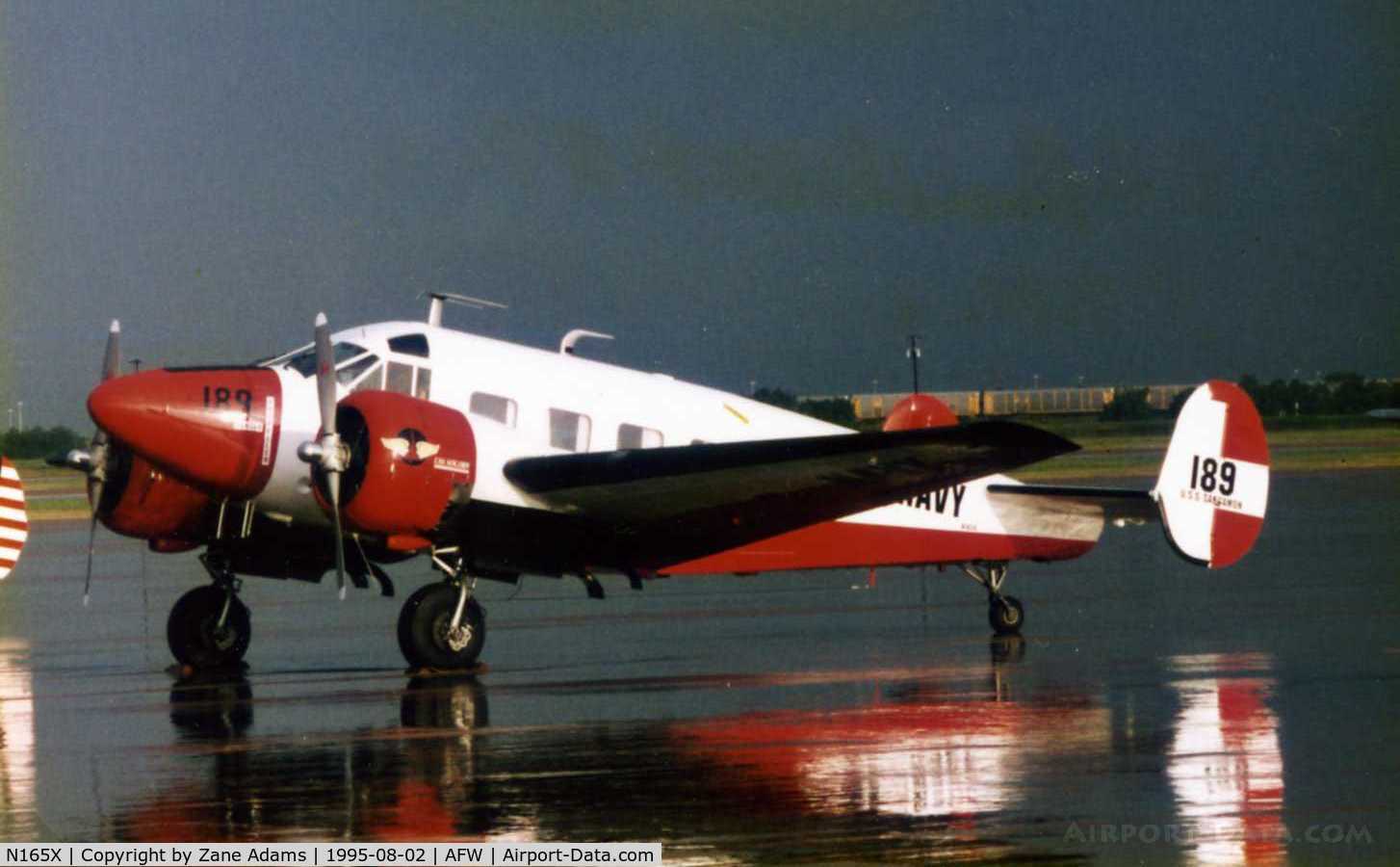 N165X, 1956 Beech E18S C/N BA-189, Freedom Flight Tour stop 1995