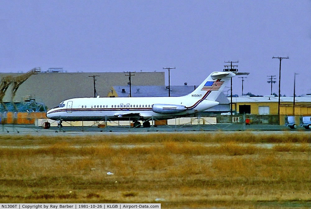N1306T, 1967 Douglas DC-9-15F C/N 47061, McDonnell Douglas DC-9-15 [47061] (Texas International Airlines) Long Beach~N 26/10/1981. From a slide.