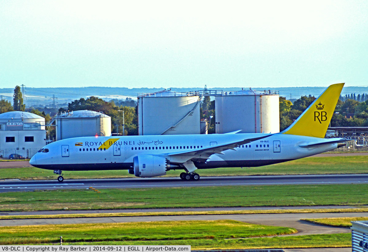 V8-DLC, 2014 Boeing 787-8 Dreamliner C/N 34789, Boeing 787-8 Dreamliner [34789] (Royal Brunei Airlines) Heathrow~G 12/09/2014