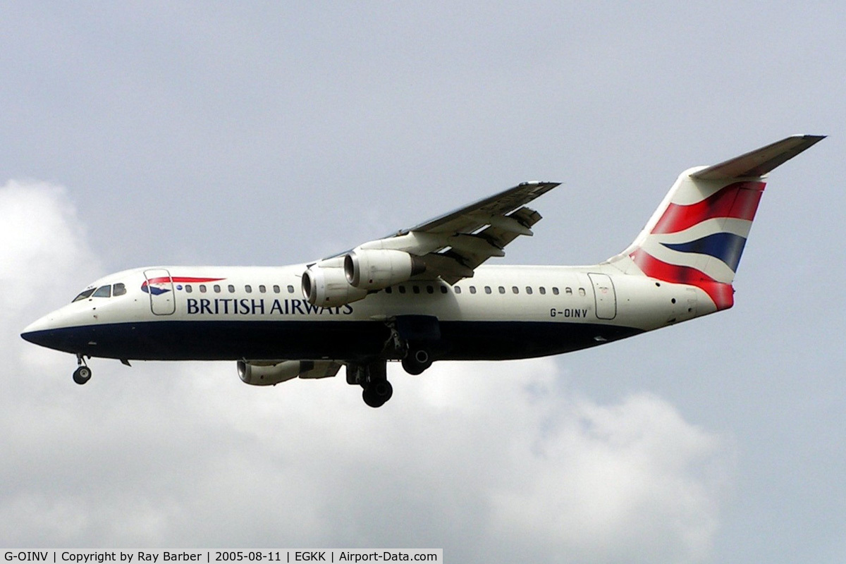 G-OINV, 1990 British Aerospace BAe.146-300 C/N E3171, BAe 146-300 [E3171] (British Airways CitiExpress) Gatwick~G 11/08/2005