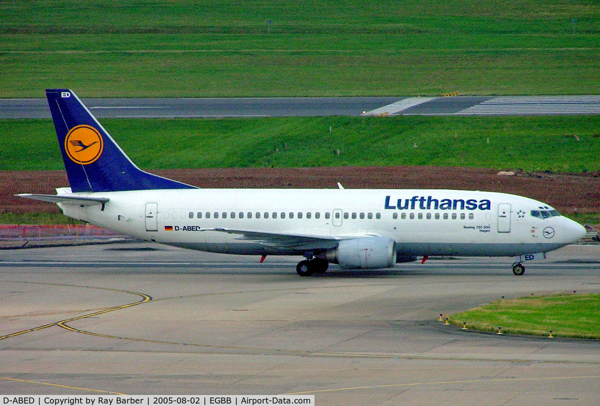 D-ABED, 1991 Boeing 737-330 C/N 25215, Boeing 737-330 [25215] (Lufthansa) Birmingham Int'l~G 02/08/2005