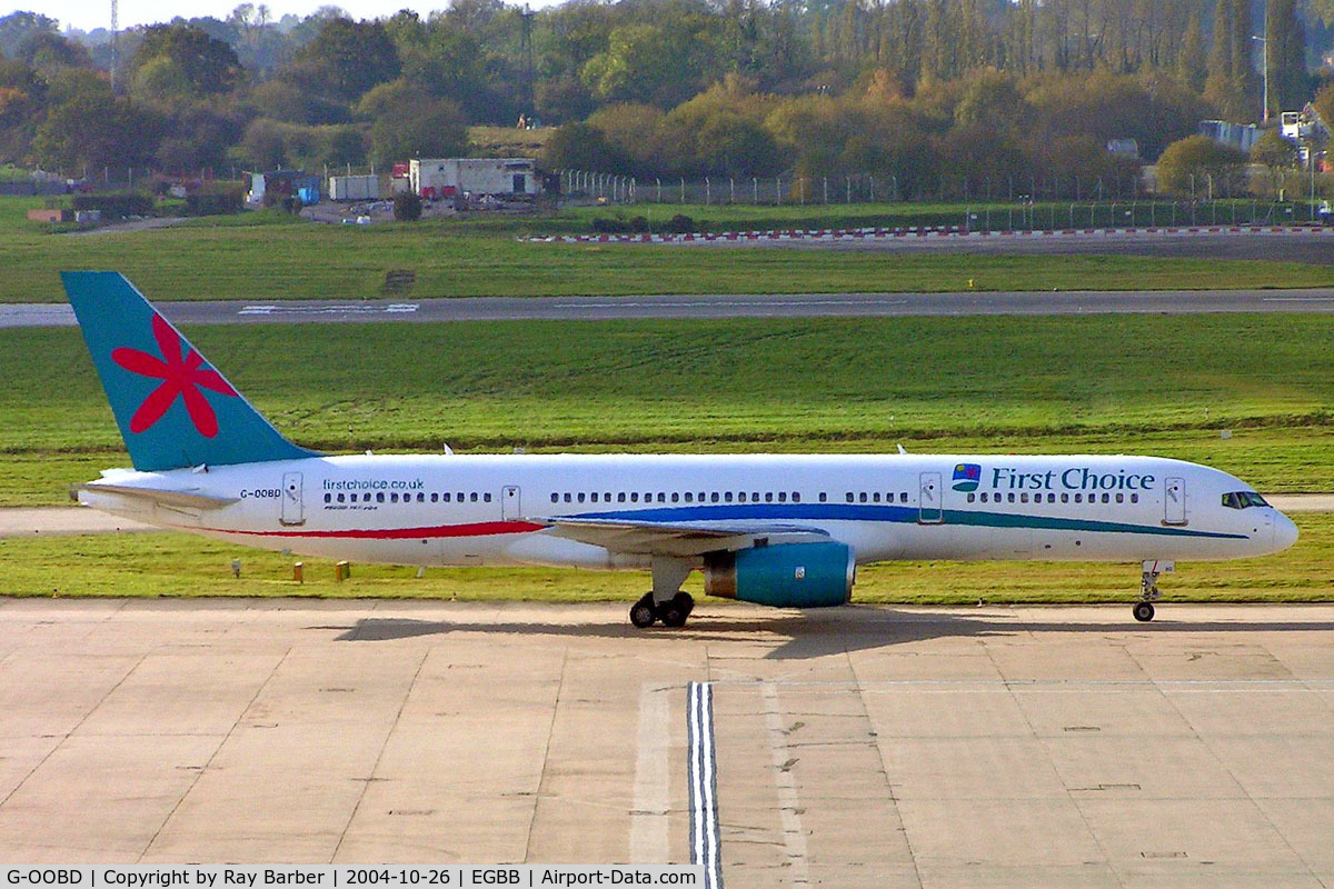 G-OOBD, 2003 Boeing 757-28A C/N 33099, Boeing 757-28A [33099] (First Choice Airways) Birmingham Int'l~G 26/10/2004