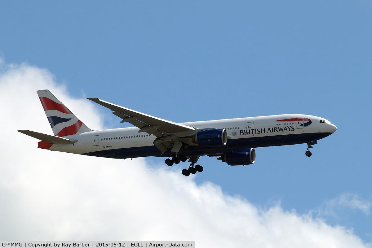 G-YMMG, 2000 Boeing 777-236/ER C/N 30308, Boeing 777-236ER [30308] (British Airways) Home~G 12/05/2015. On approach 27L.