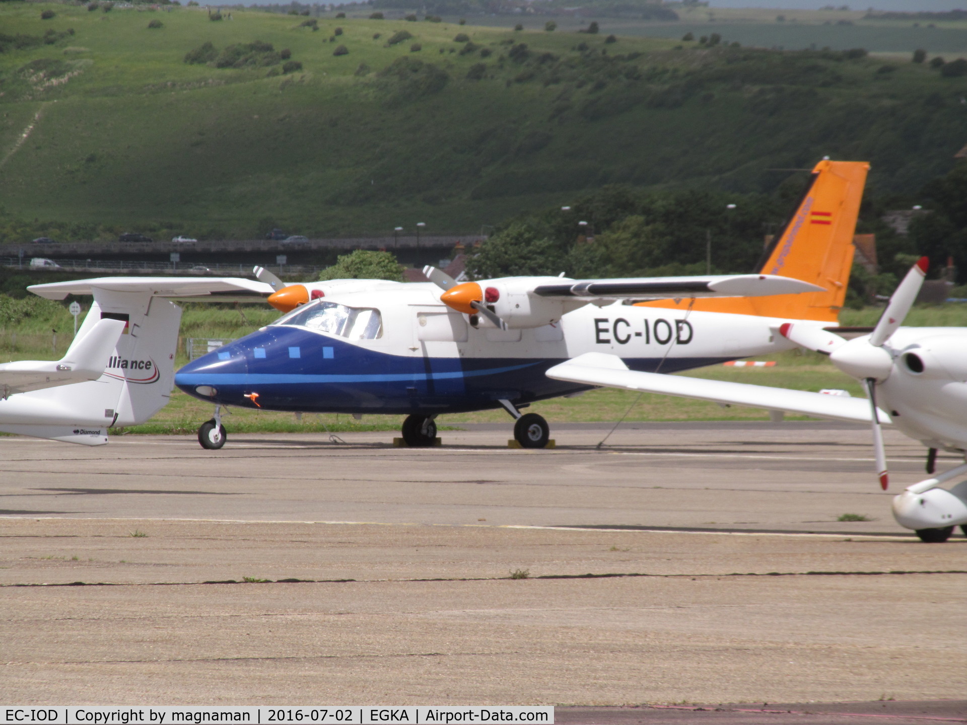 EC-IOD, 1980 Partenavia P-68C C/N 229, on crowded shoreham apron - her on mapping contract I think