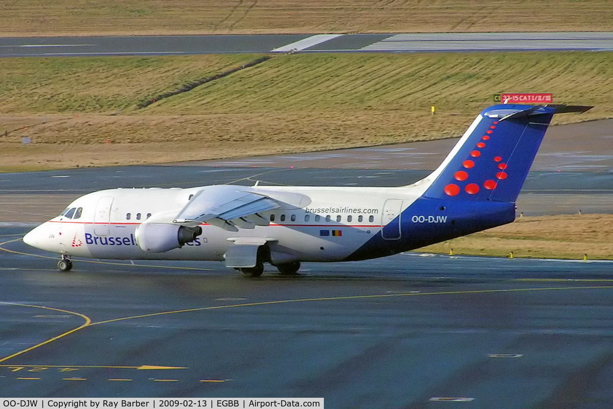 OO-DJW, 1996 British Aerospace Avro 146-RJ85 C/N E.2296, BAe 146-RJ85 [E2296] (Brussels Airlines) Birmingham Int'l~G 13/02/2009