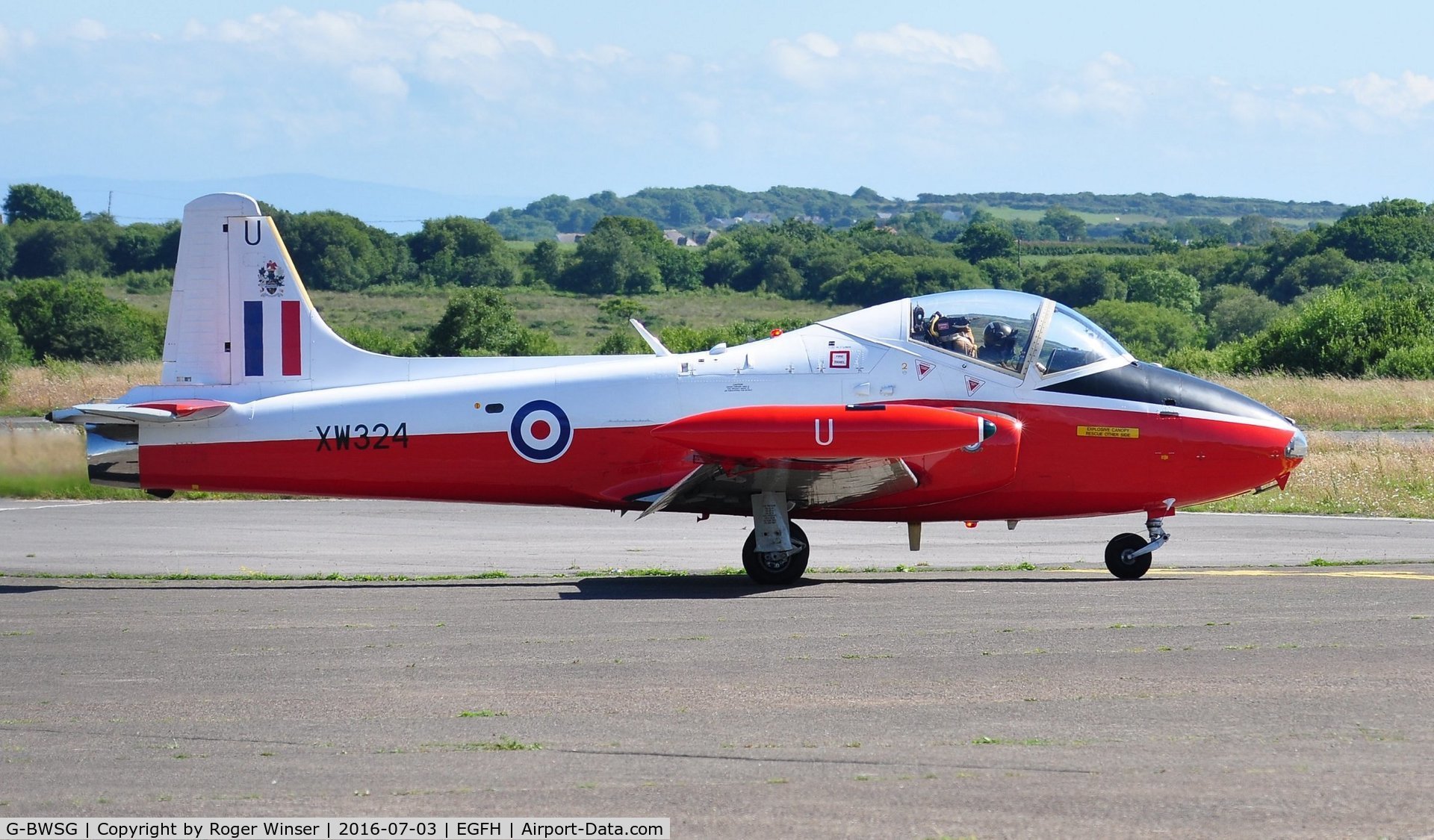 G-BWSG, 1970 BAC 84 Jet Provost T.5 C/N EEP/JP/988, Visiting JP in 6FTS colour scheme coded U